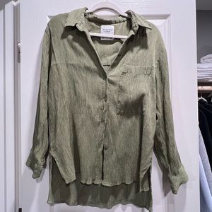 Green Abercrombie & Fitch Long Sleeve Button Up Size Medium